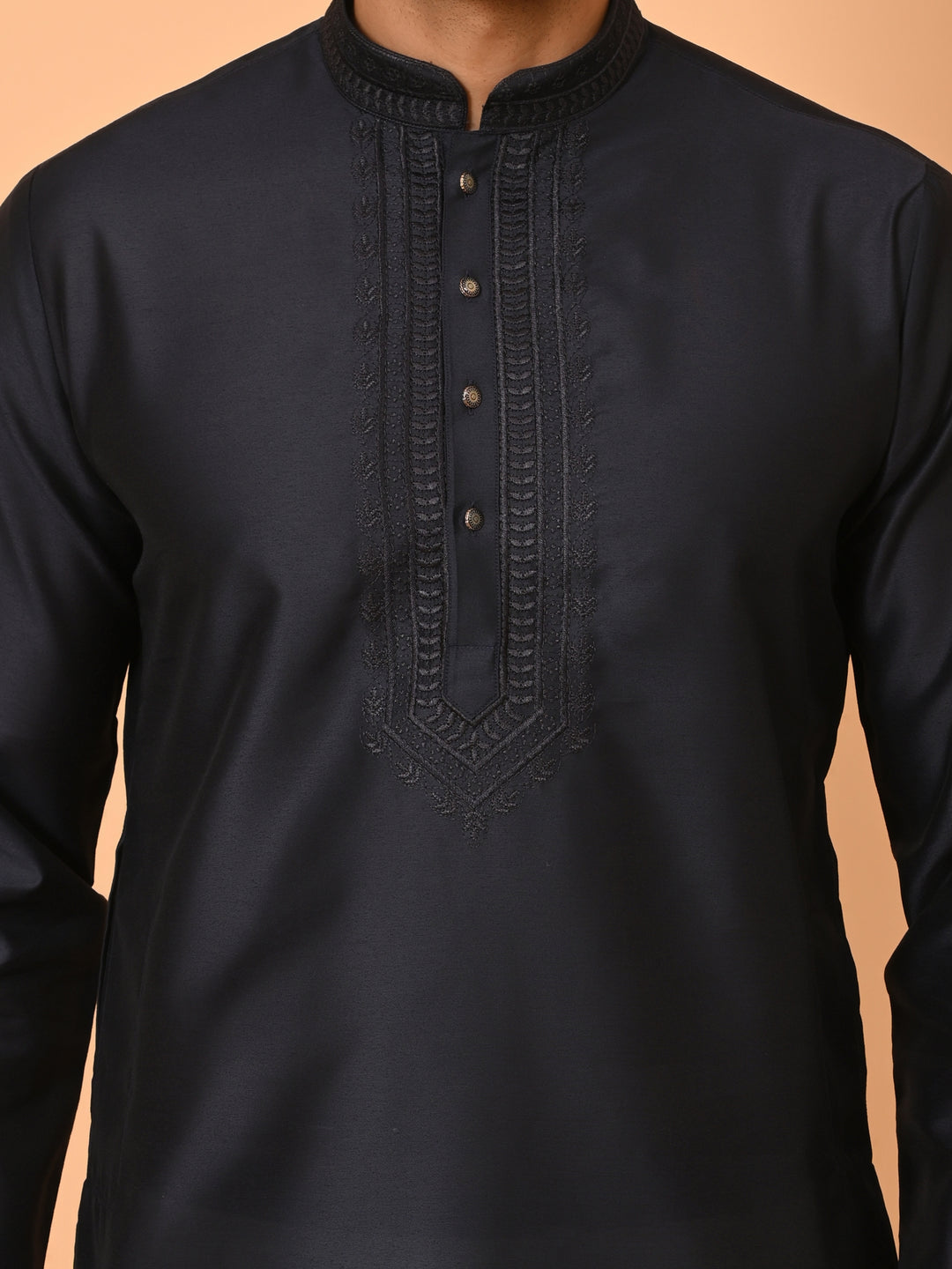 Solid Navy Blue Kurta Set - KM40653-EB