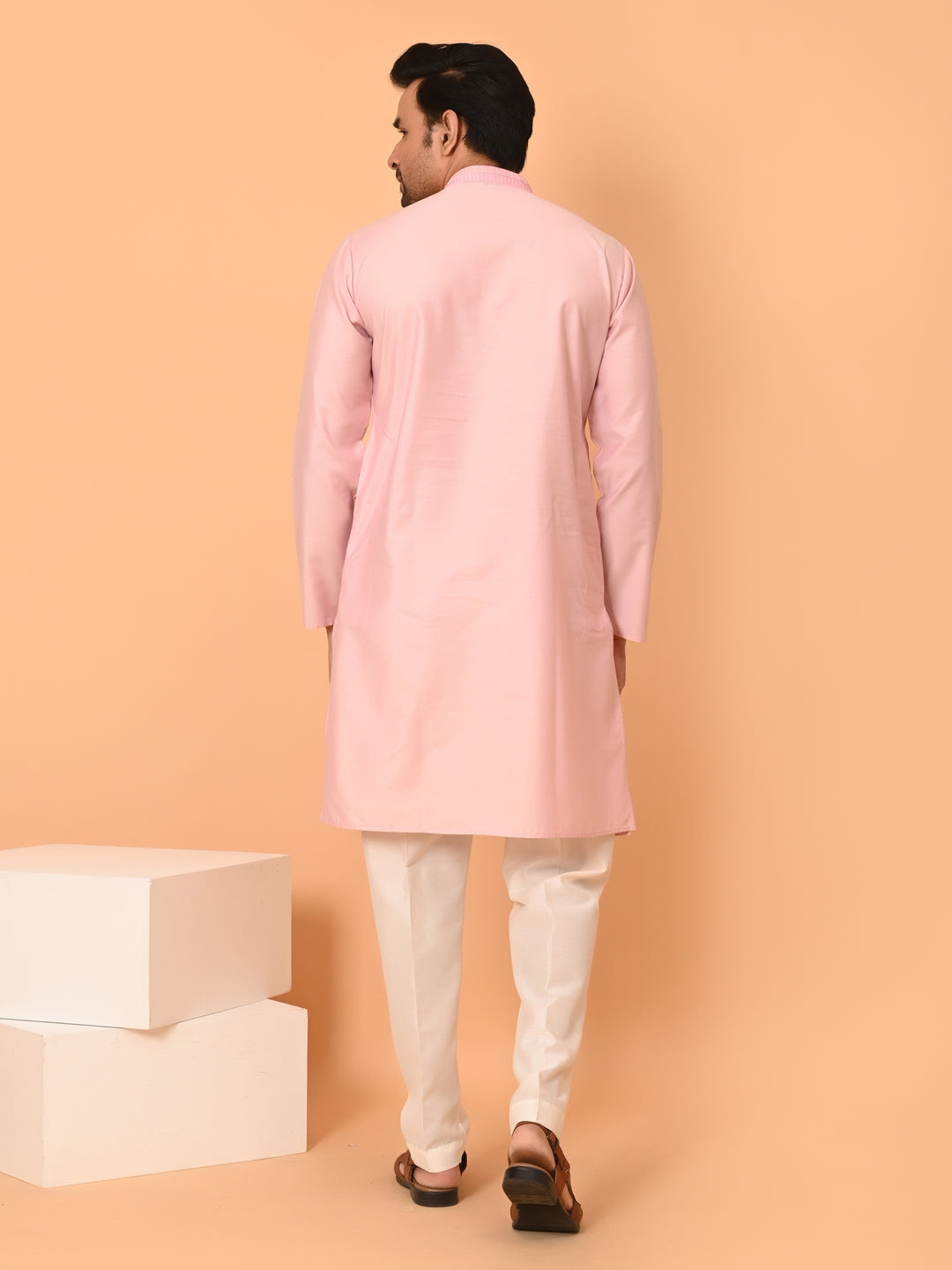 Solid Pink Kurta Set - KM40653-16