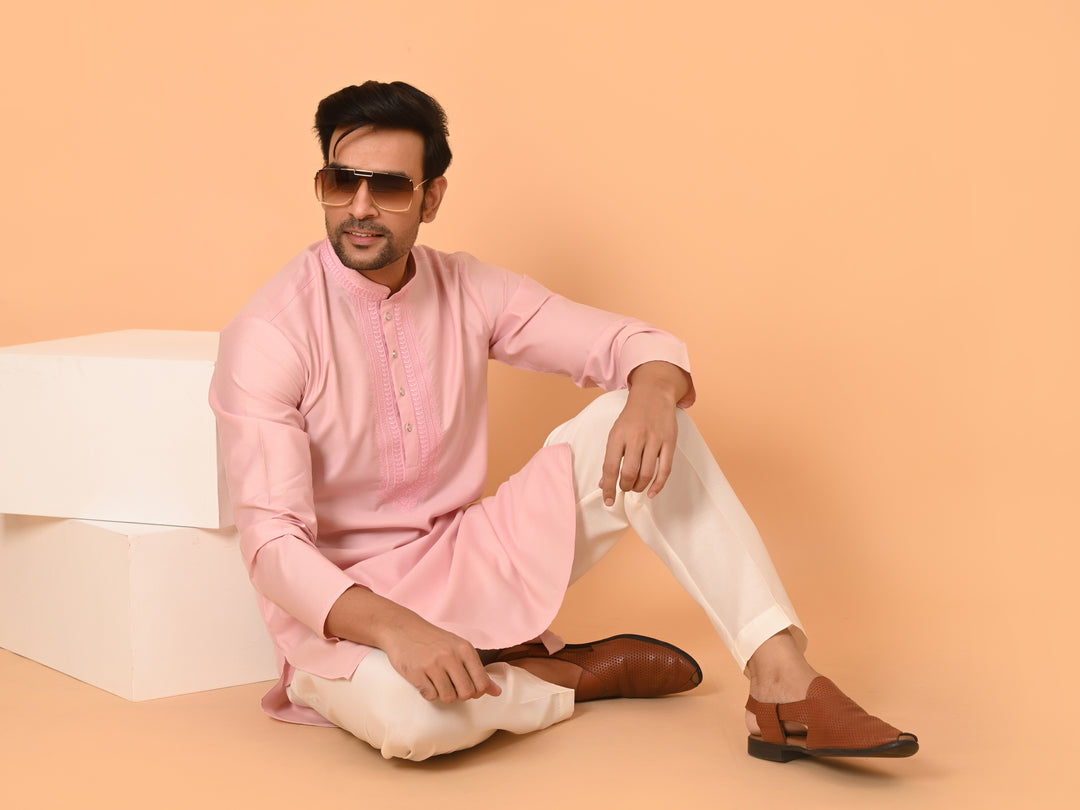 Solid Pink Kurta Set - KM40653-16