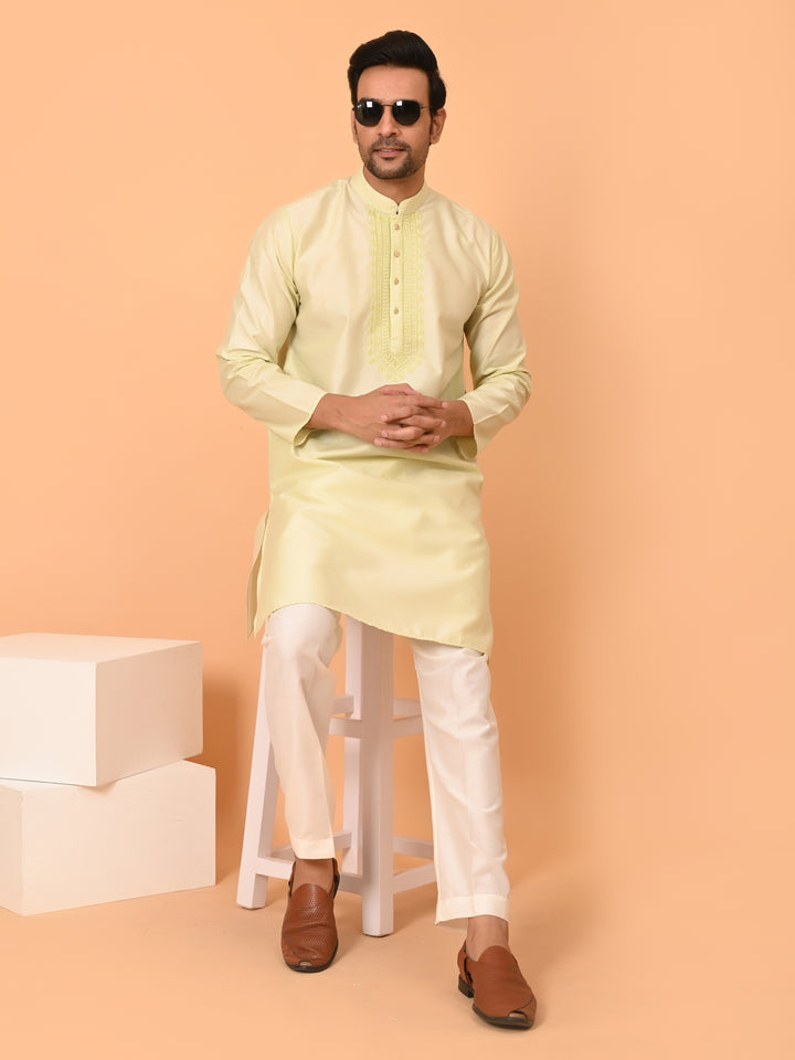 Solid Pista Kurta Set - KM40653-14