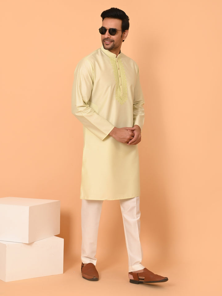 Solid Pista Kurta Set - KM40653-14