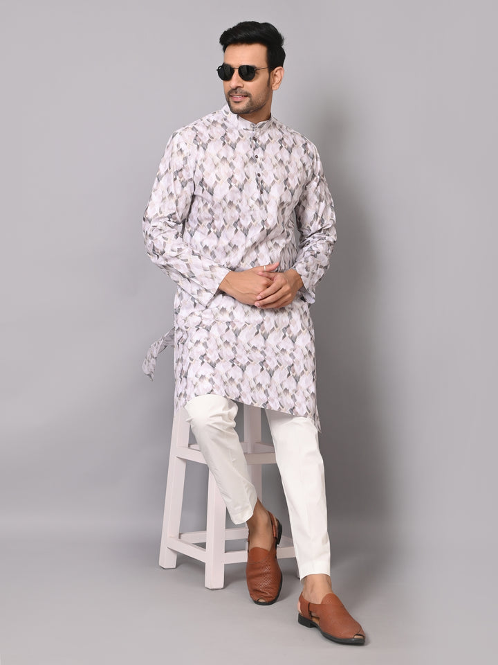 Digital Print Grey Kurta Set - KE39319-26