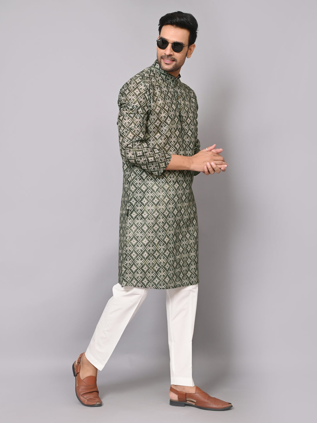 Bandhani Green Kurta Set - KM37226-18