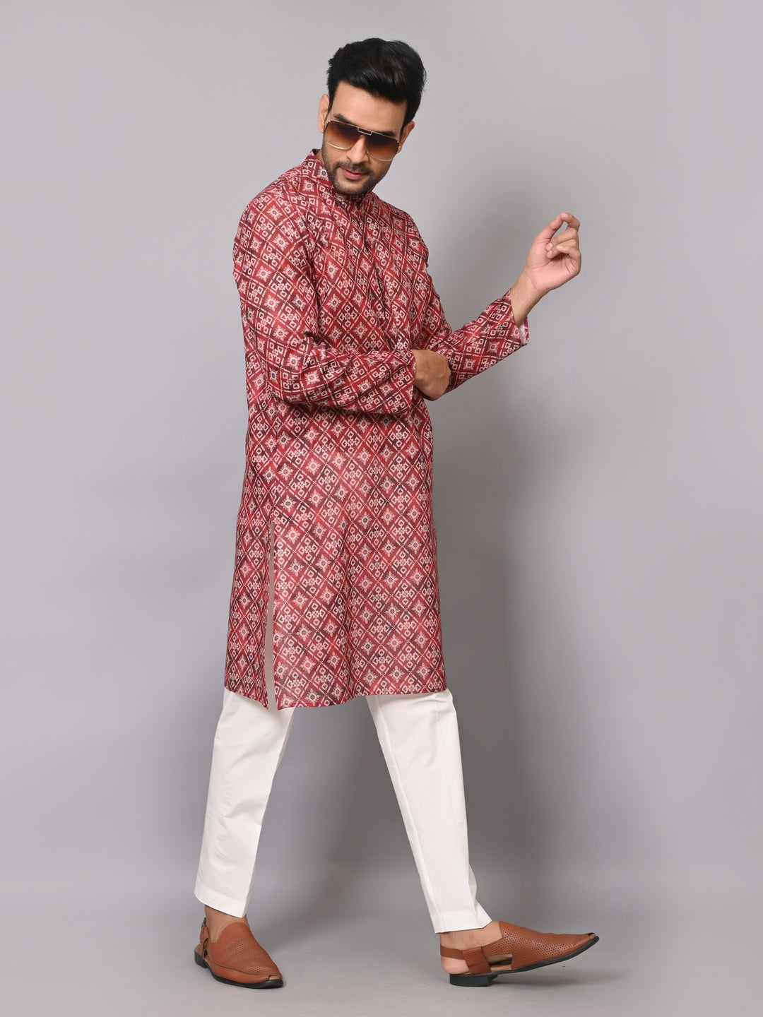 Bandhani Maroon Kurta Set - KM37226-17