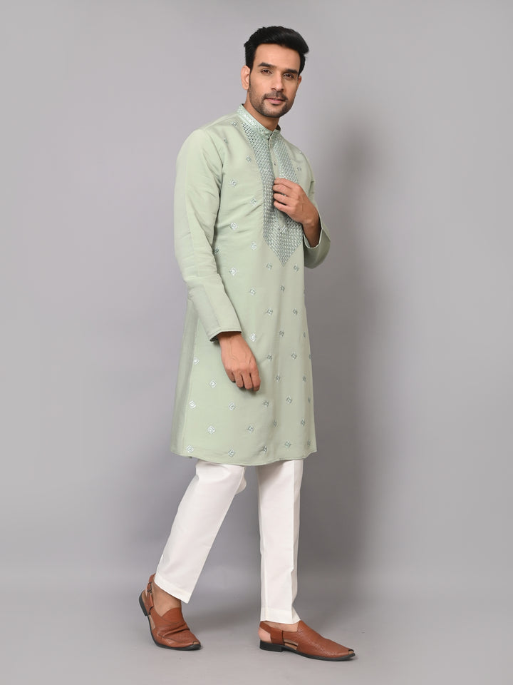 Mirror Work Pista Kurta Set - KM41087-59