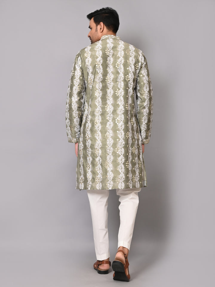 Mirror Work Green Kurta Set - KM40209-19