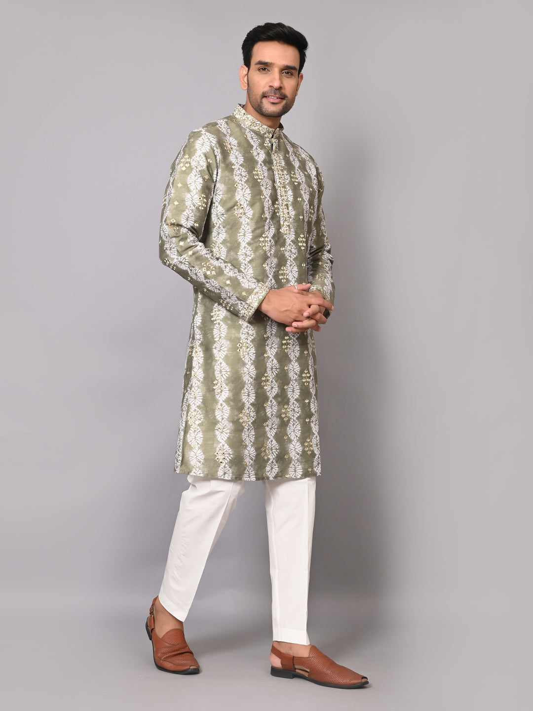 Mirror Work Green Kurta Set - KM40209-19