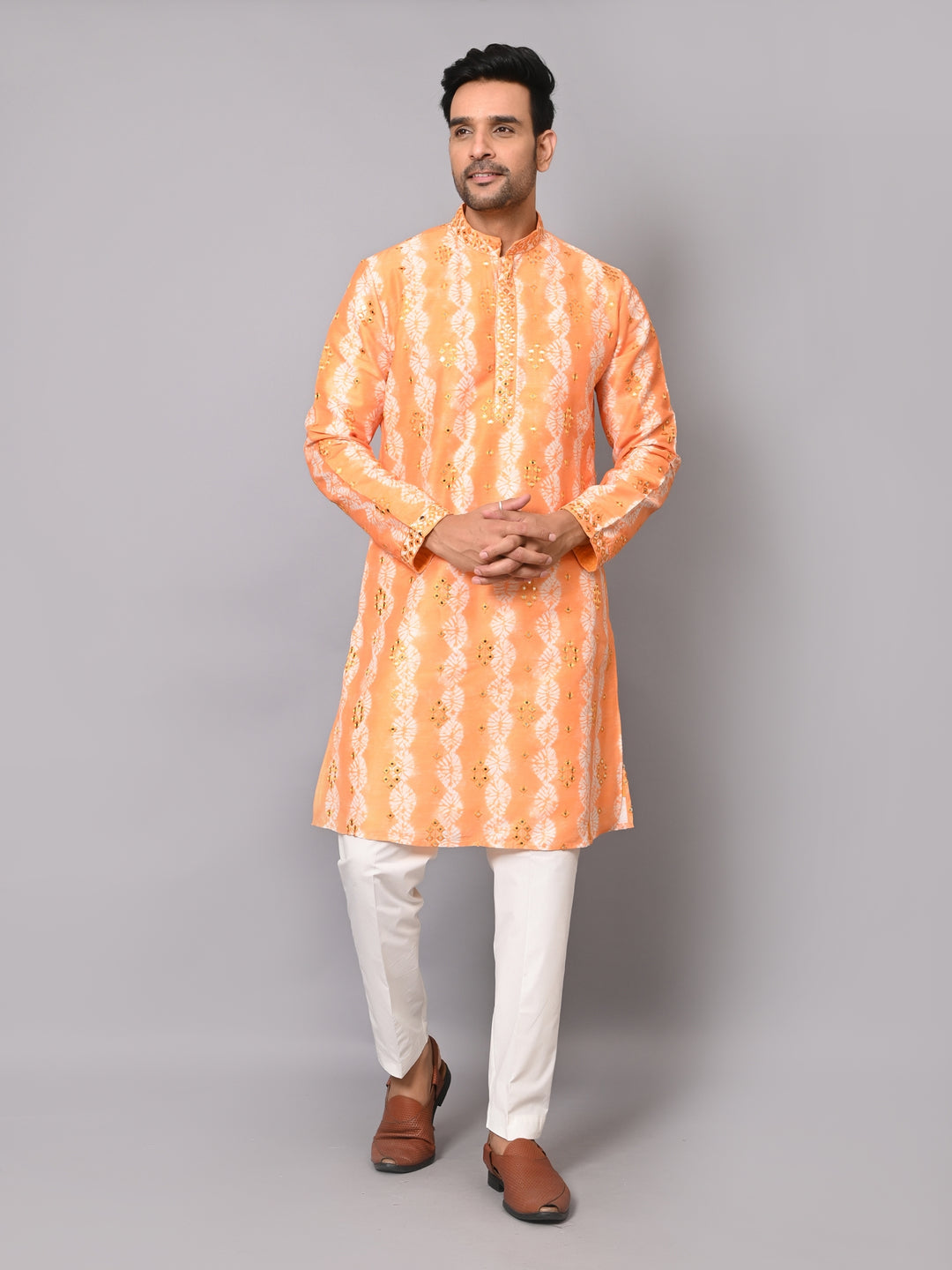 Mirror Work Mustard Kurta Set - KM40209-18