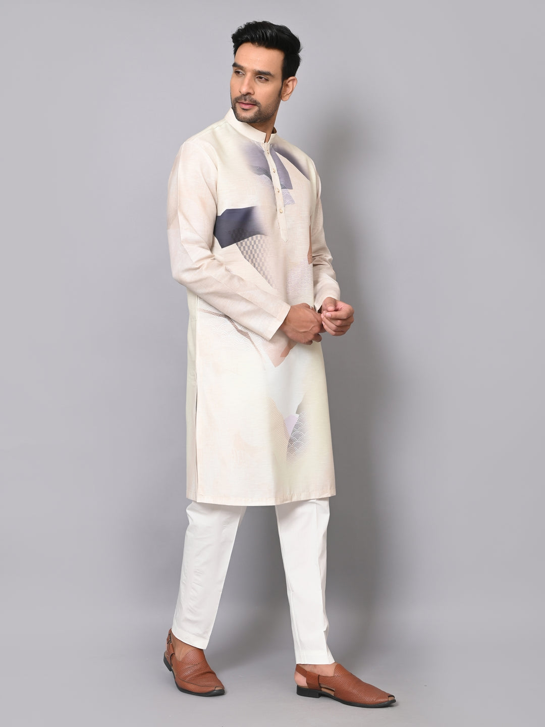 Digital Print Pista Kurta Set - KM40086-13