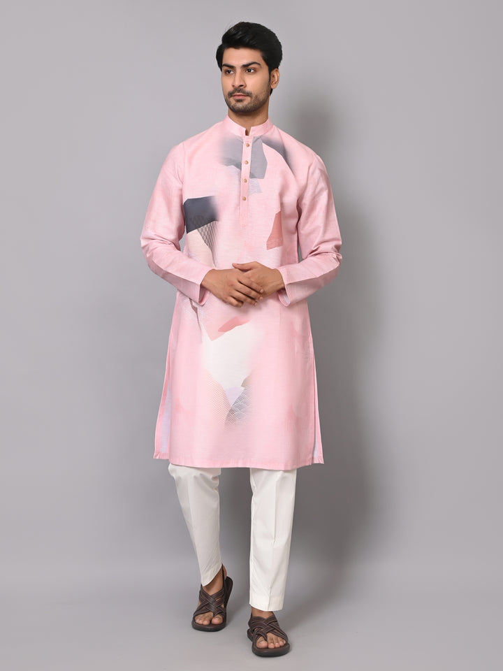 Digital Print Pink Kurta Set - KM40086-14