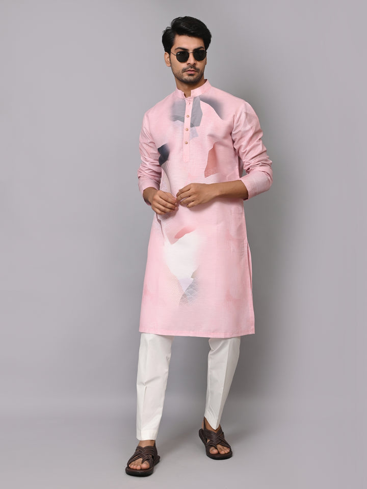 Digital Print Pink Kurta Set - KM40086-14