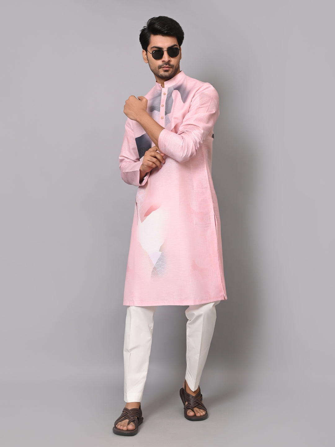 Digital Print Pink Kurta Set - KM40086-14