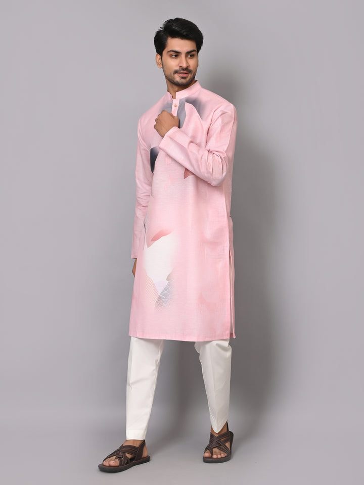 Digital Print Pink Kurta Set - KM40086-14