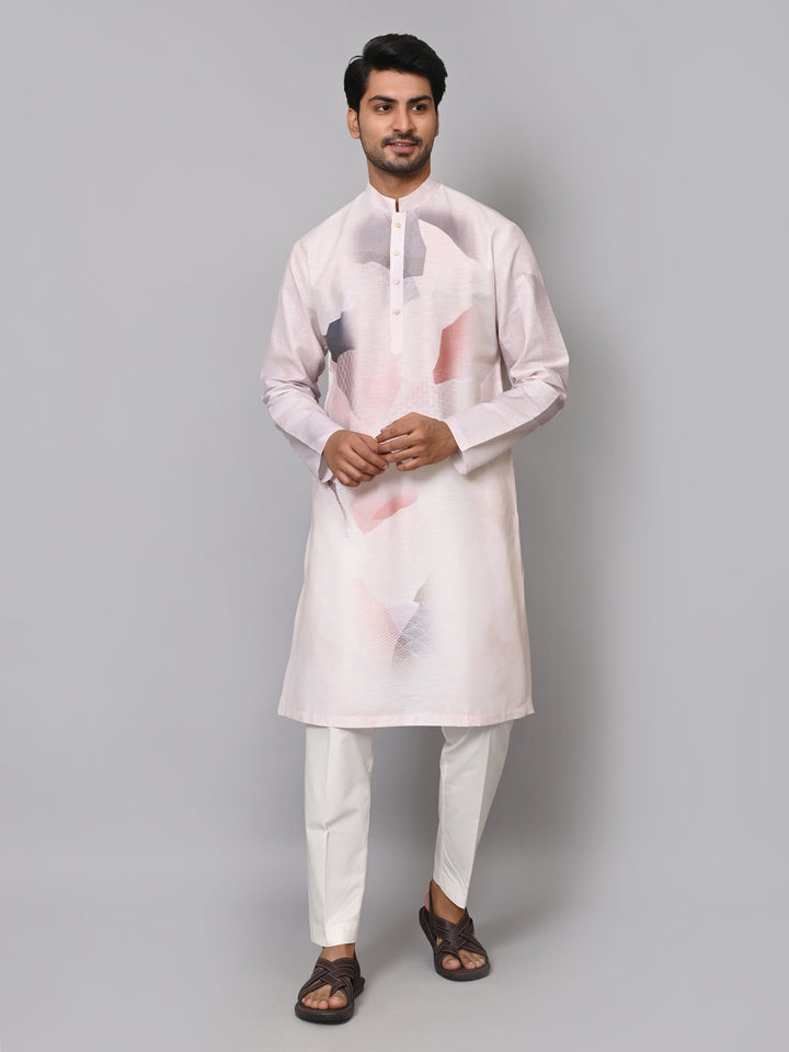 Digital Print Cream Kurta Set - KM40086-18