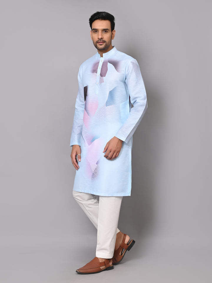 Digital Print Blue Kurta Set - KM40086-17