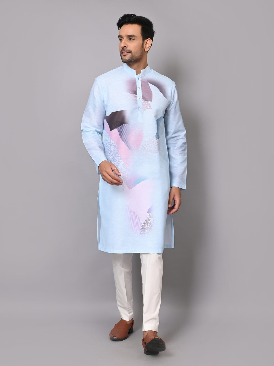 Digital Print Blue Kurta Set - KM40086-17