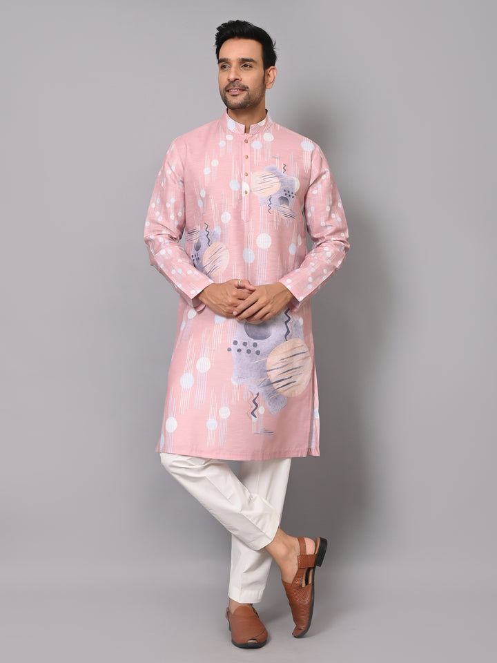 Digital Print Peach Kurta Set - KM40081-28