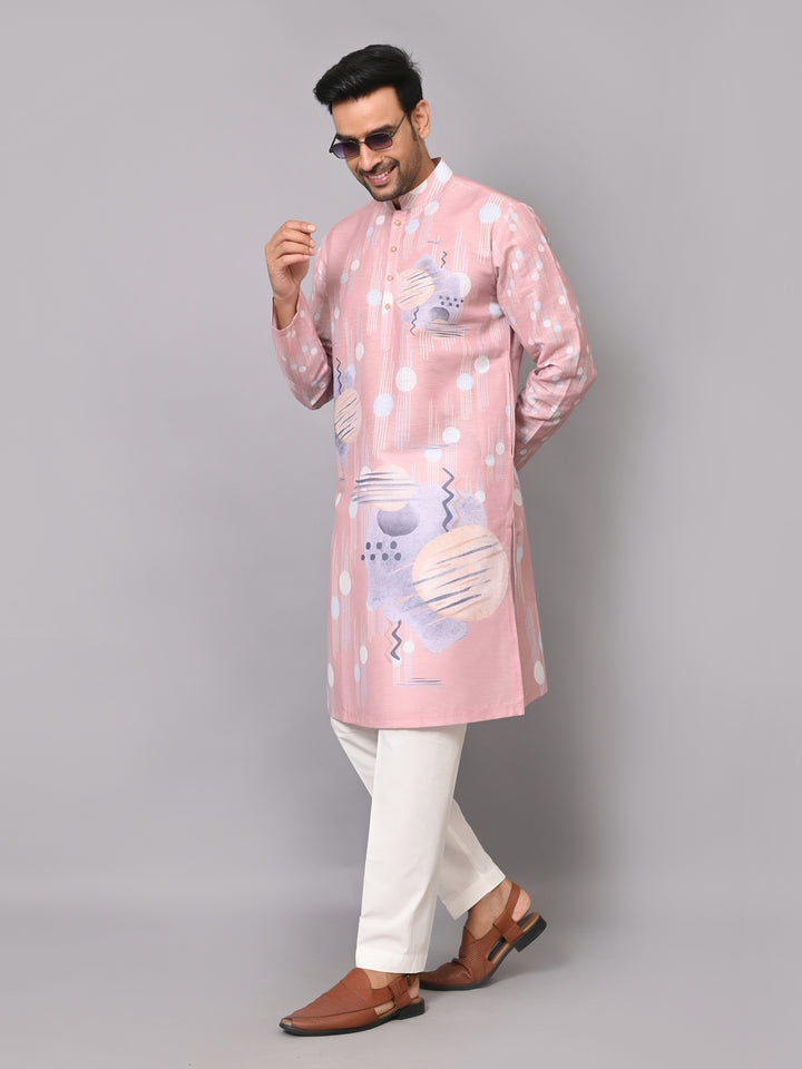 Digital Print Peach Kurta Set - KM40081-28