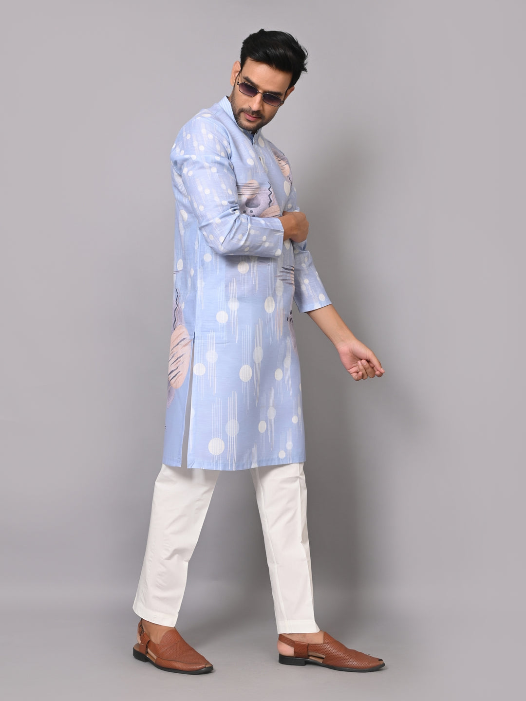 Digital Print Blue Kurta Set - KM40081-104