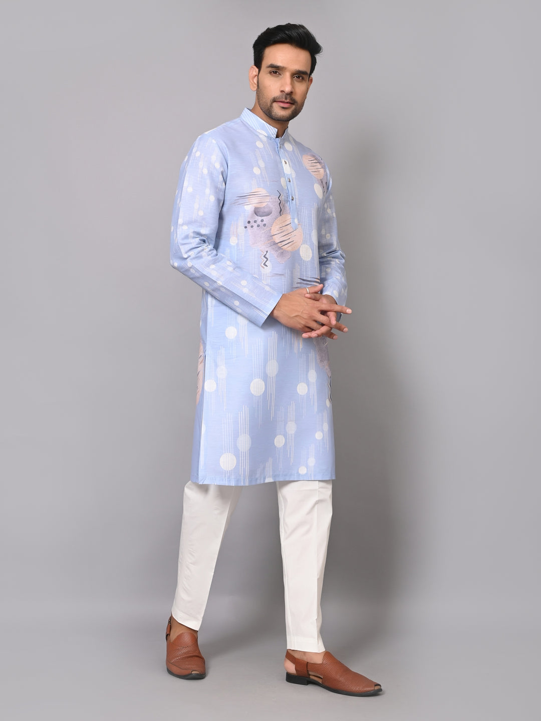 Digital Print Blue Kurta Set - KM40081-104