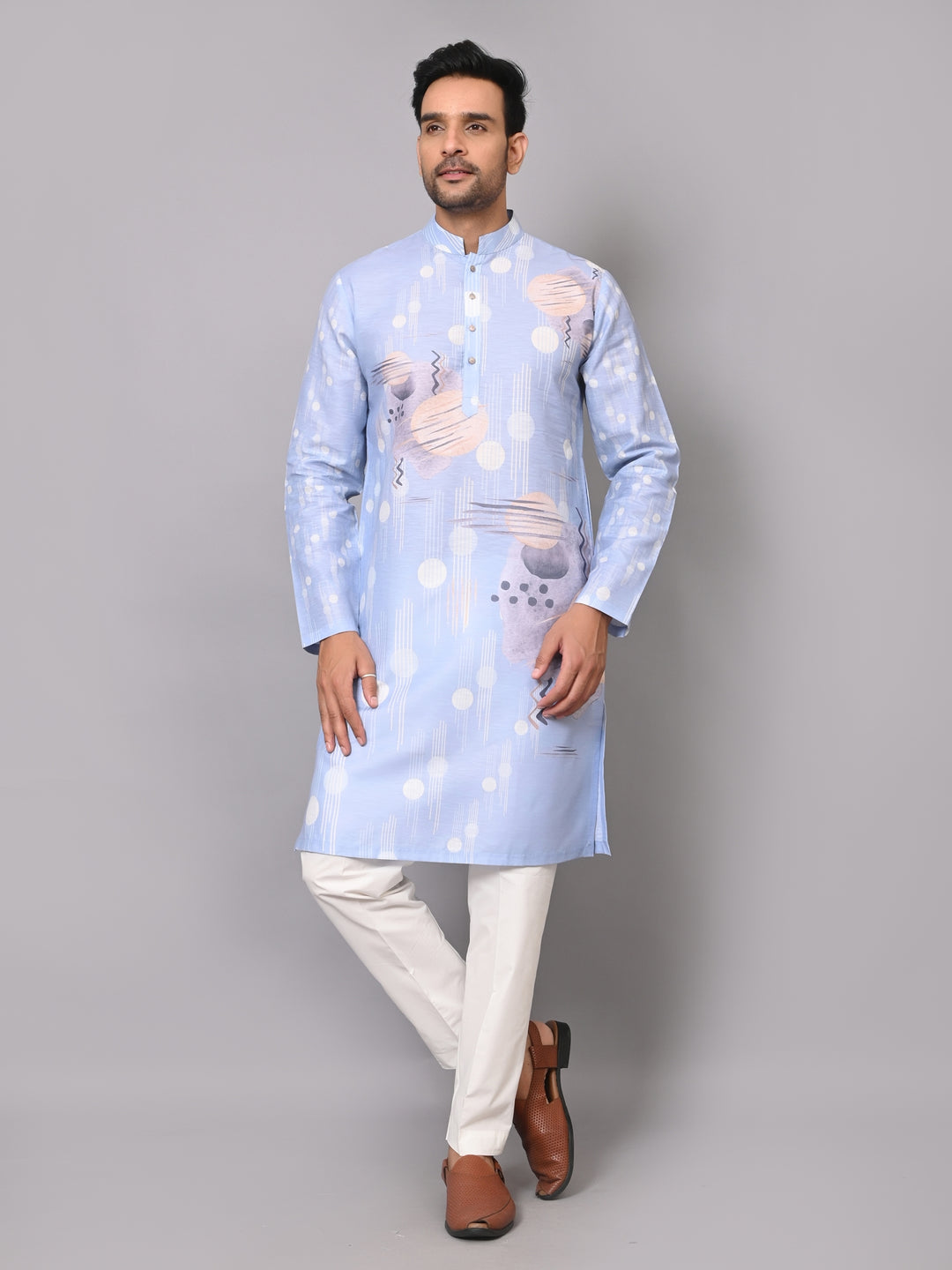 Digital Print Blue Kurta Set - KM40081-104