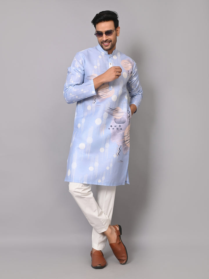 Digital Print Blue Kurta Set - KM40081-104