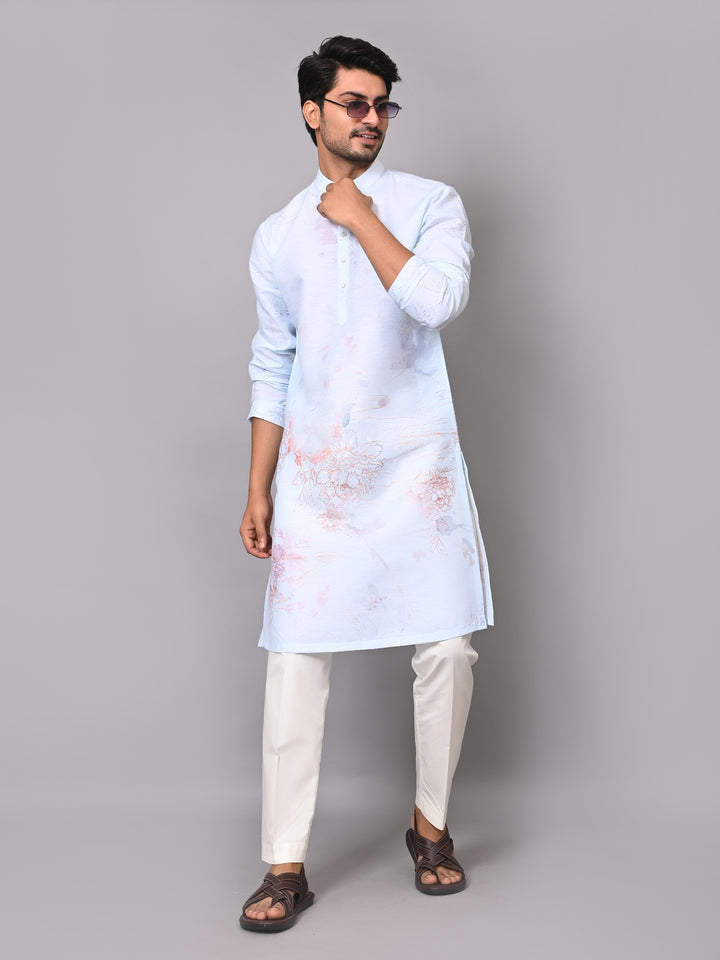 Digital Print Blue Kurta Set - KM40078-103