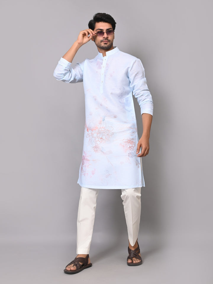 Digital Print Blue Kurta Set - KM40078-103