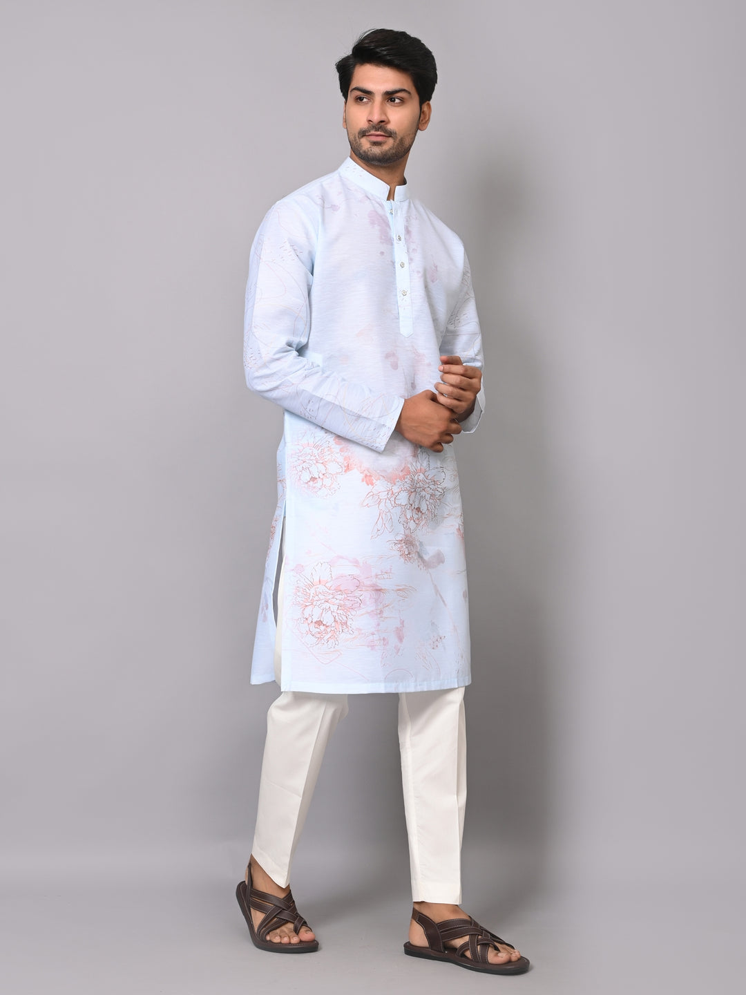 Digital Print Blue Kurta Set - KM40078-103