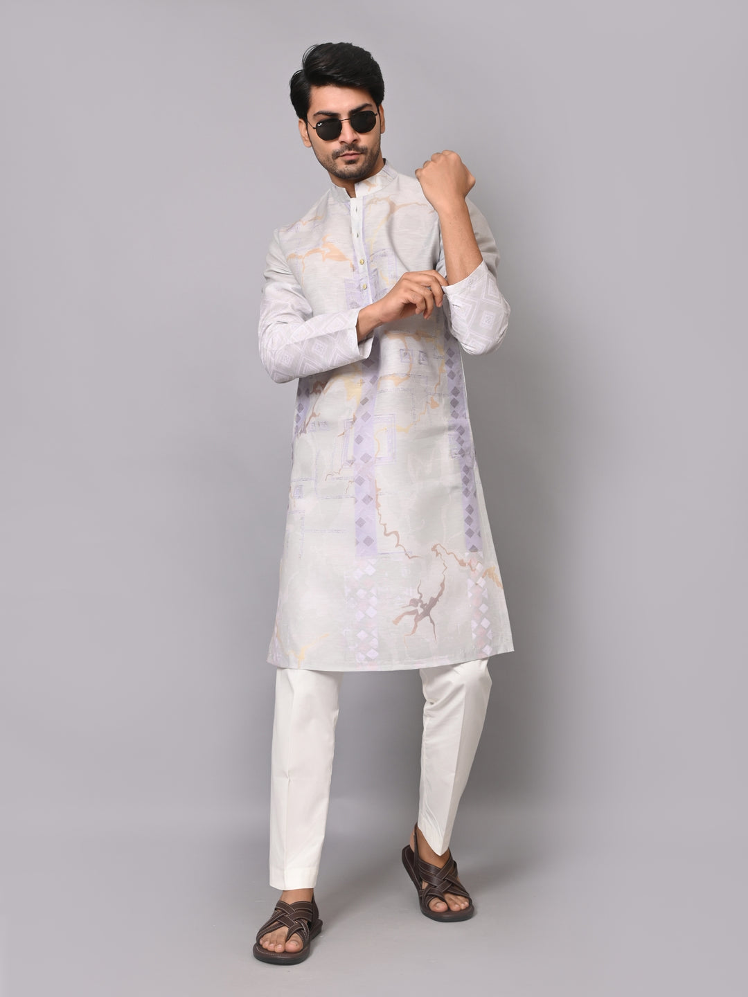 Digital Print Pista Kurta Set - KM40074-37