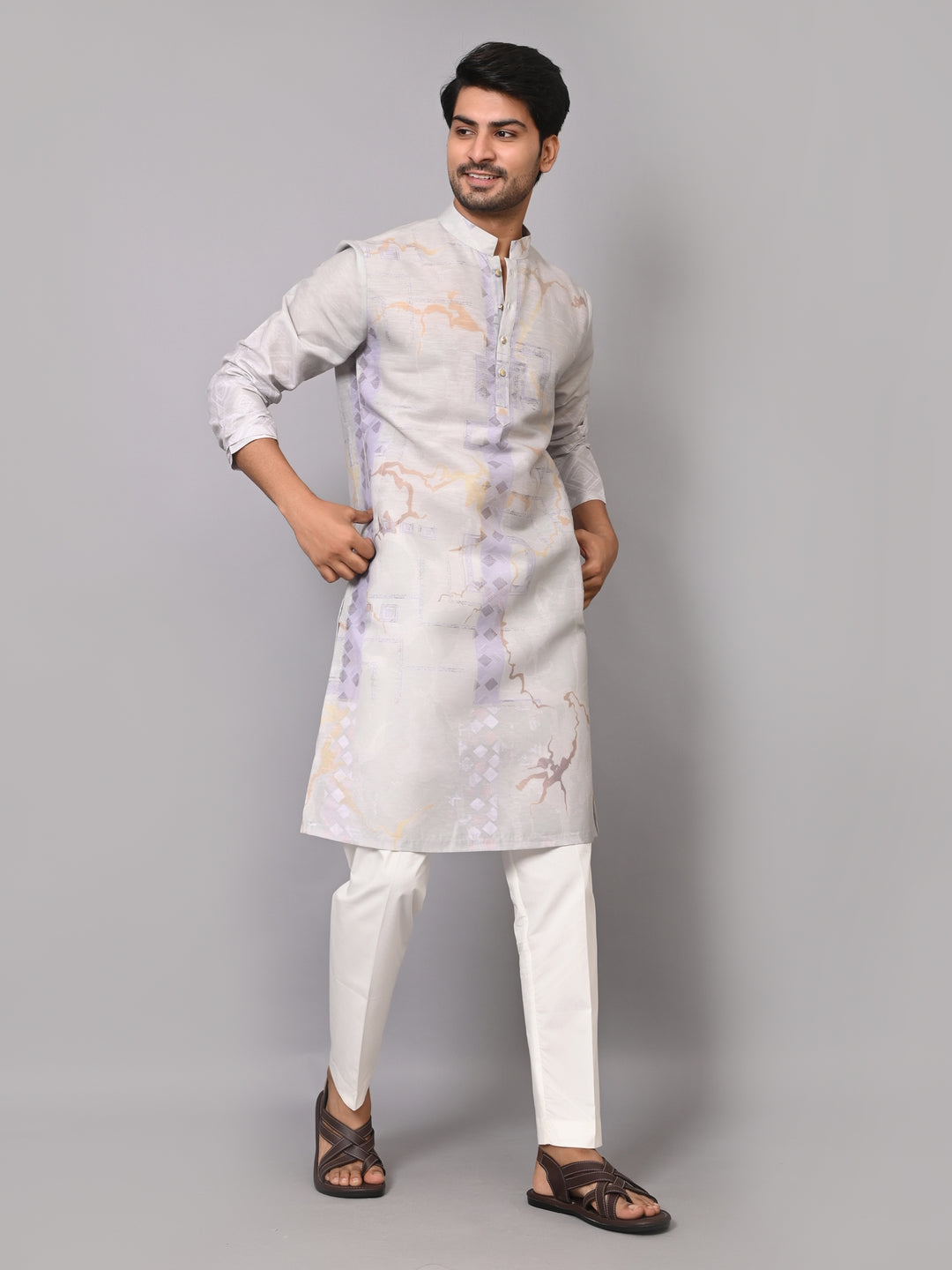 Digital Print Pista Kurta Set - KM40074-37