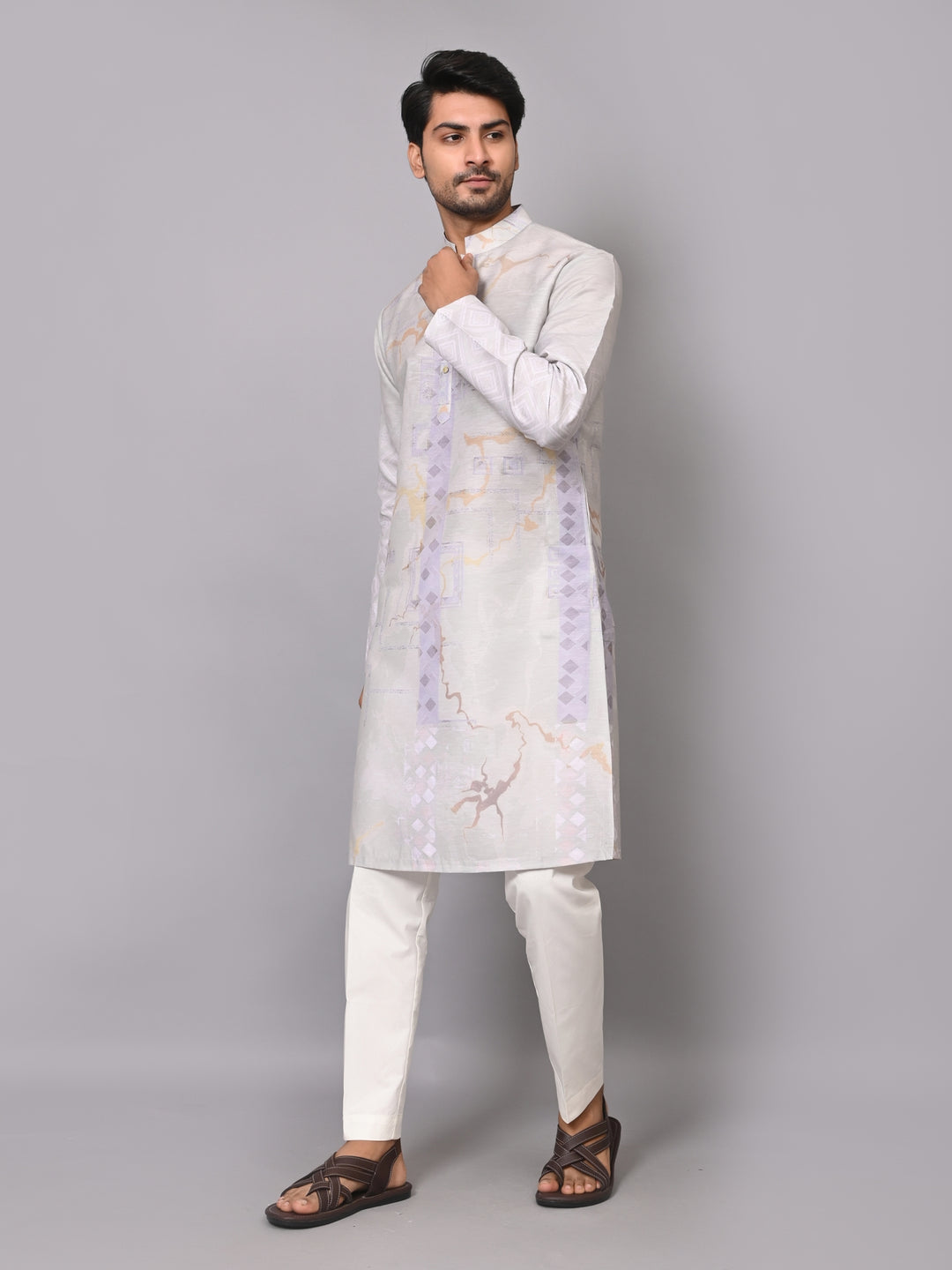 Digital Print Pista Kurta Set - KM40074-37