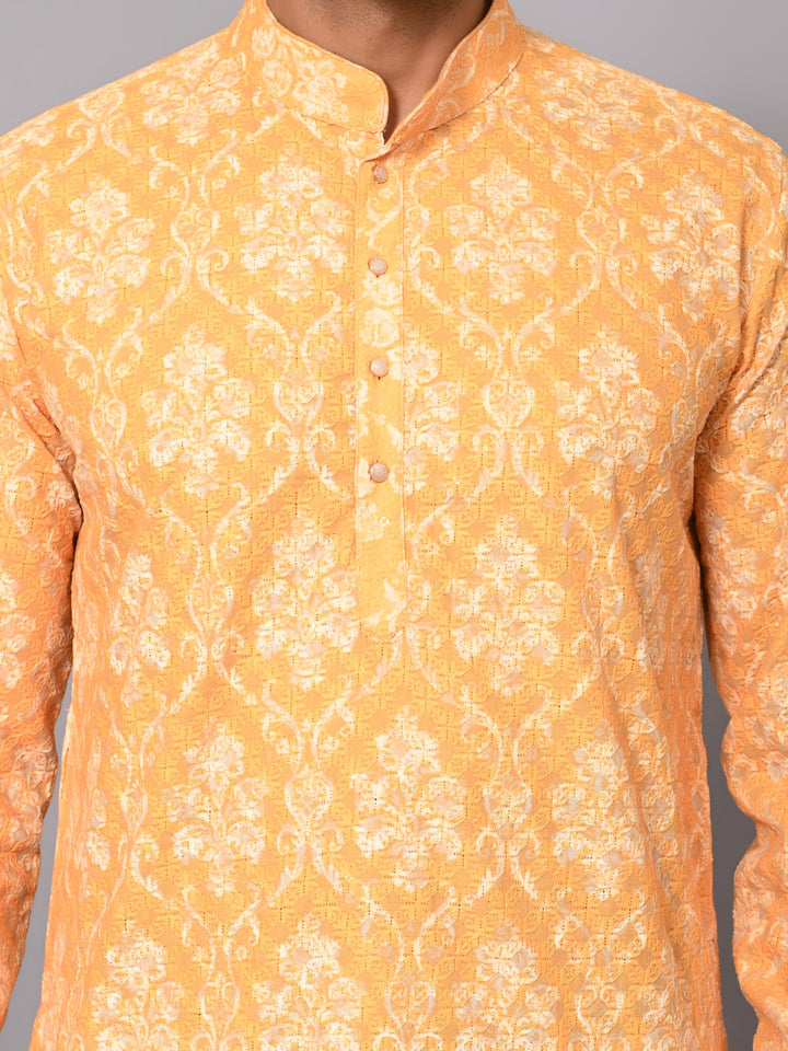 Ethnic Motifs Mustard Kurta Set - KM40034-33