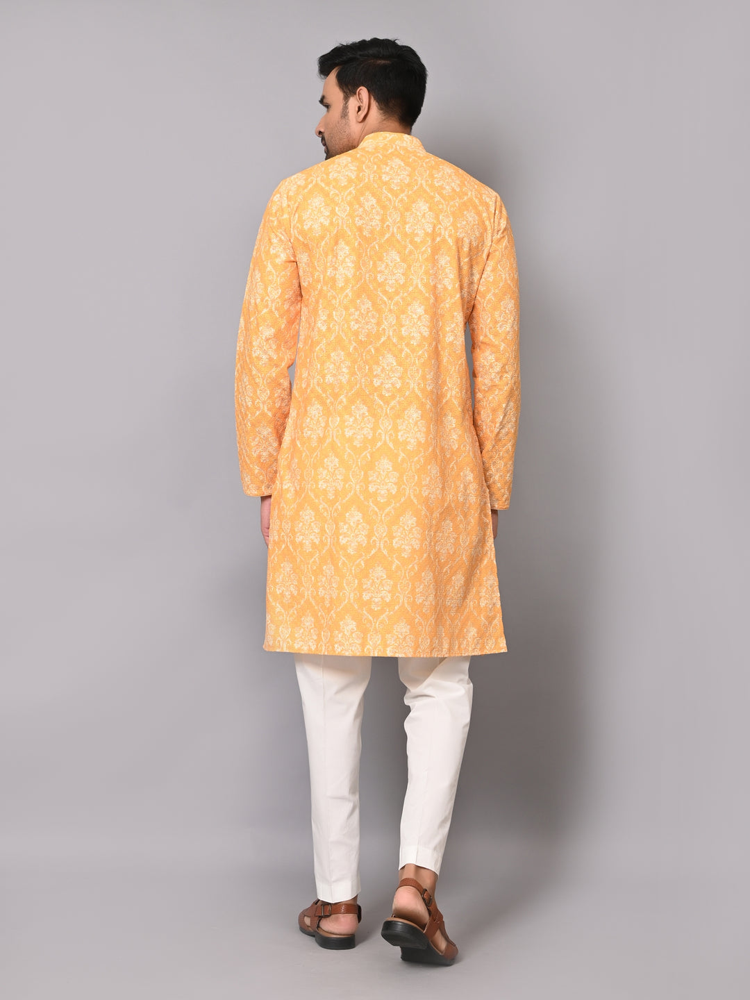 Ethnic Motifs Mustard Kurta Set - KM40034-33