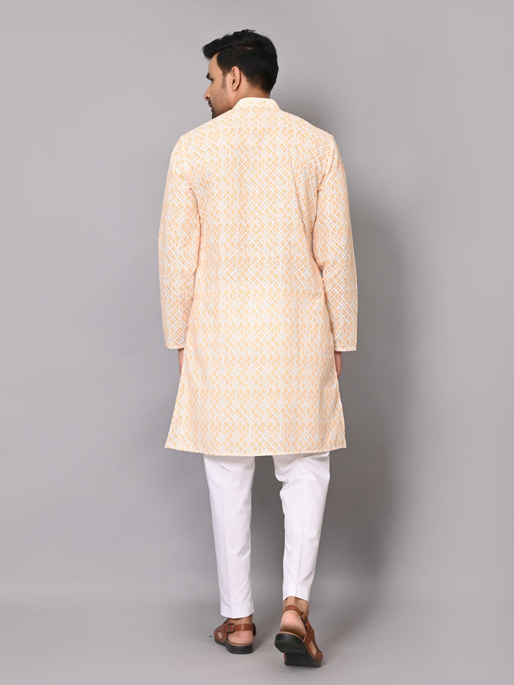 Checked Mustard Kurta Set - KM40034-32