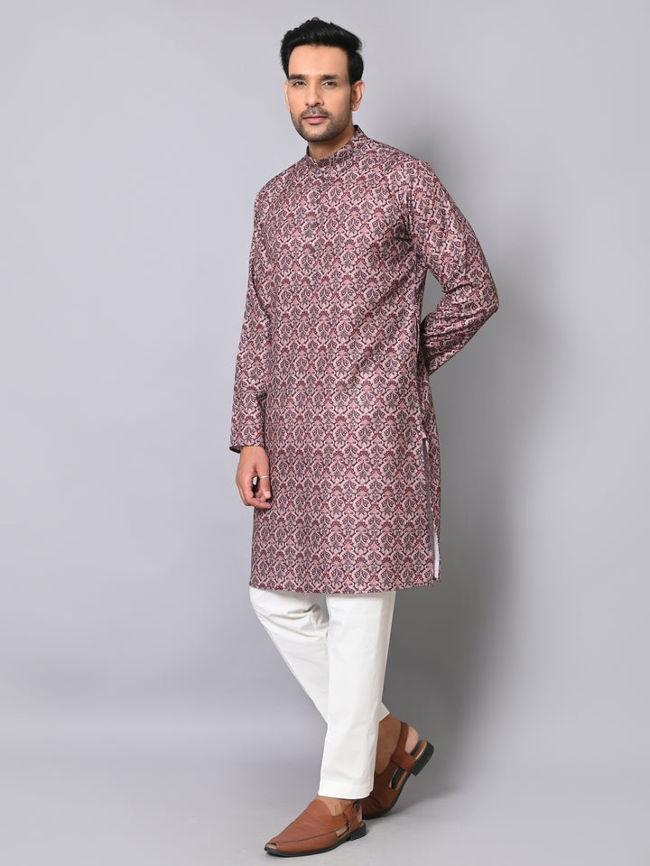 Ethnic Motifs Wine Kurta Set - KM40786-6975B