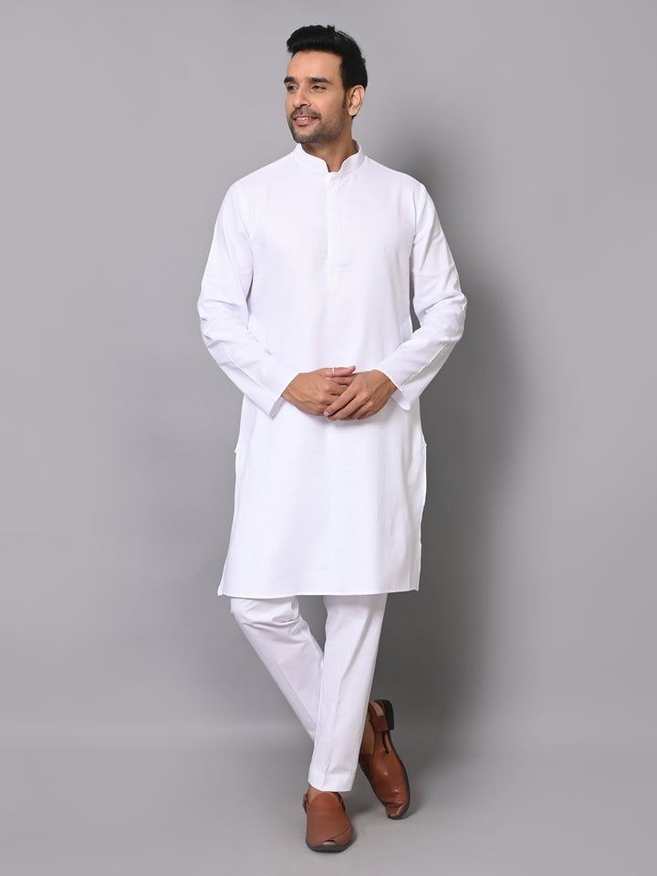 Striped White Kurta Set - KM40364-13