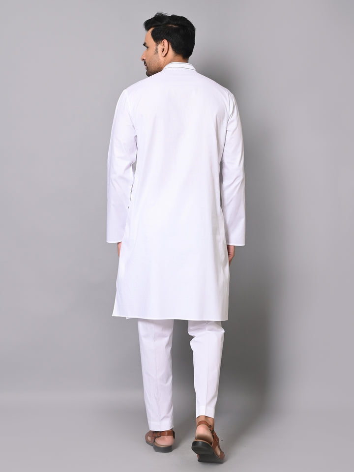 Solid White Kurta Set - KM40363-35