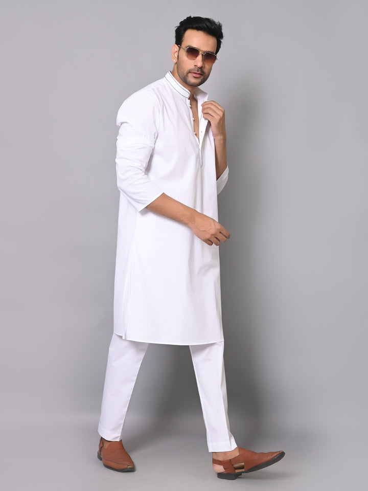 Solid White Kurta Set - KM40363-35