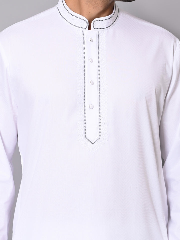 Solid White Kurta Set - KM40363-35