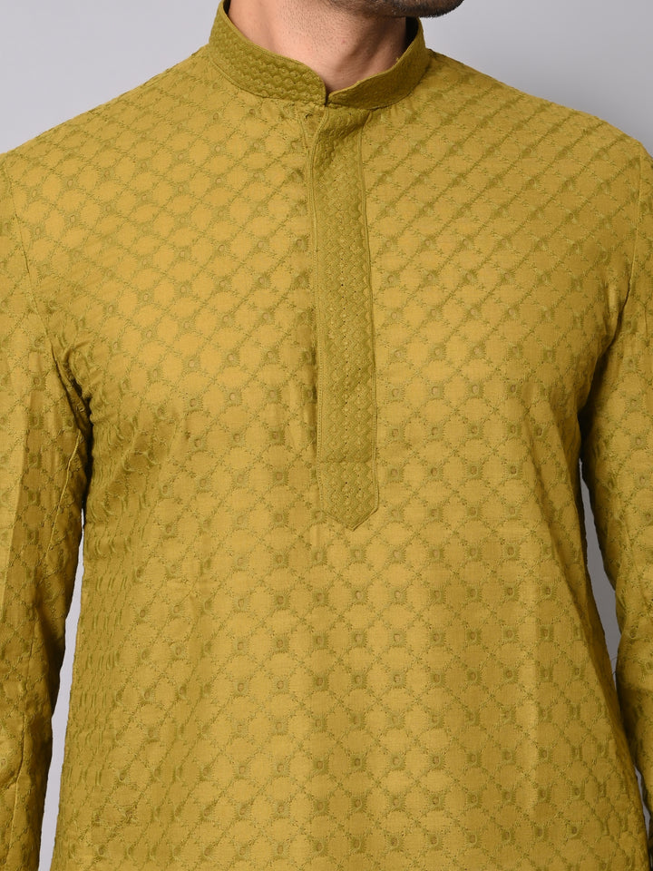 Chikan Green Kurta Set - KM32441-GR102