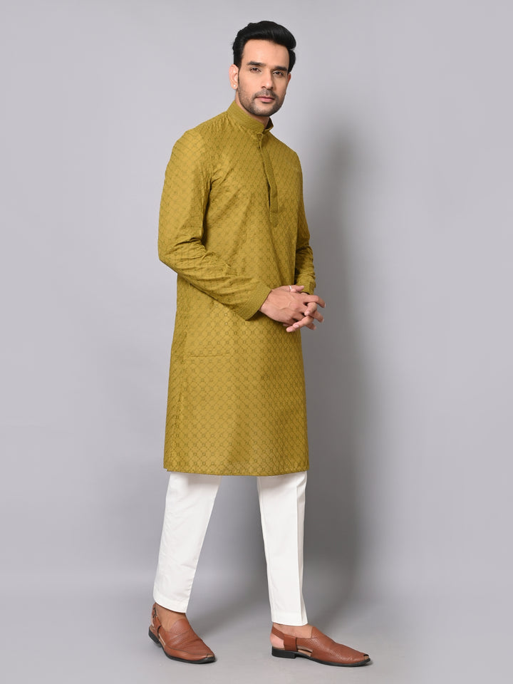 Chikan Green Kurta Set - KM32441-GR102