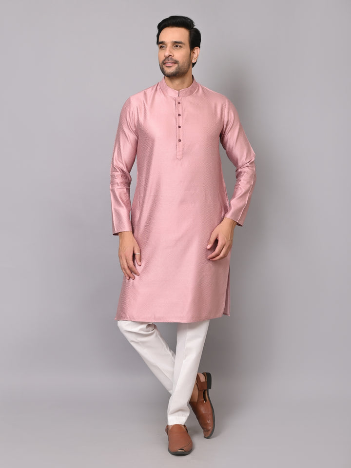 Textured Pink Kurta Set - KM40204-11