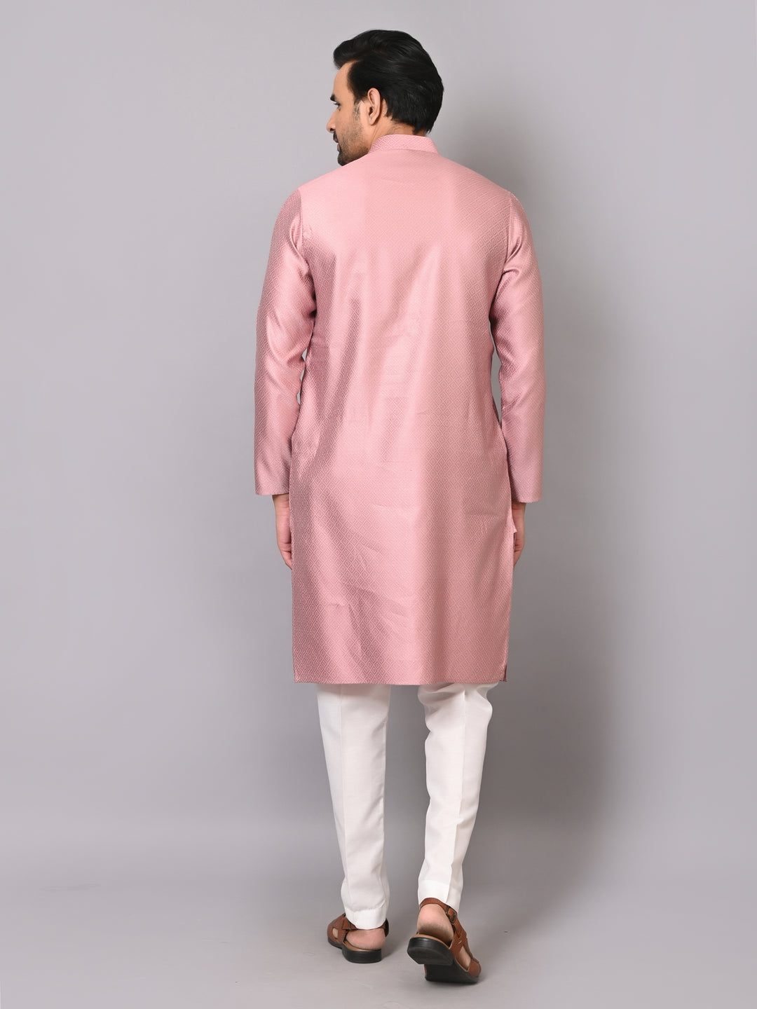 Textured Pink Kurta Set - KM40204-11