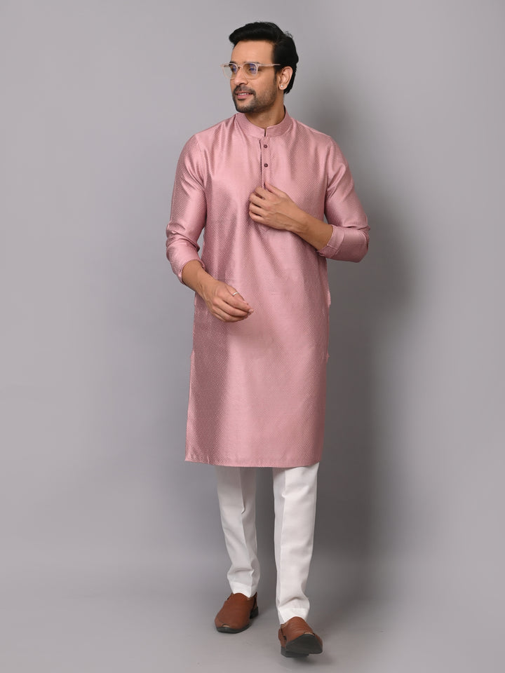 Textured Pink Kurta Set - KM40204-11