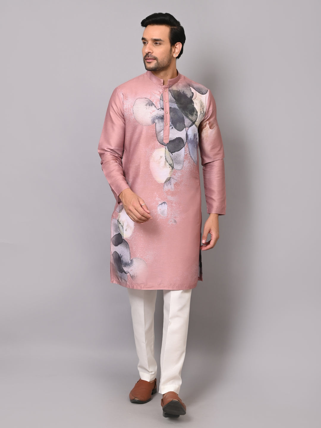 Digital Print Peach Kurta Set - KM40077-107