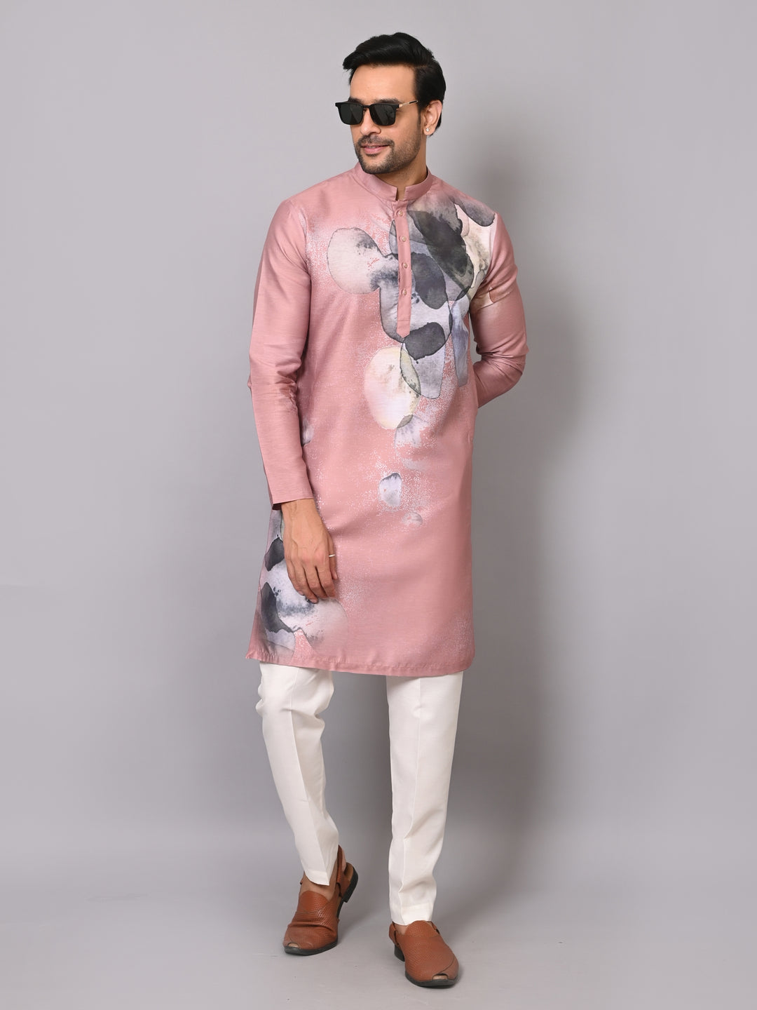 Digital Print Peach Kurta Set - KM40077-107