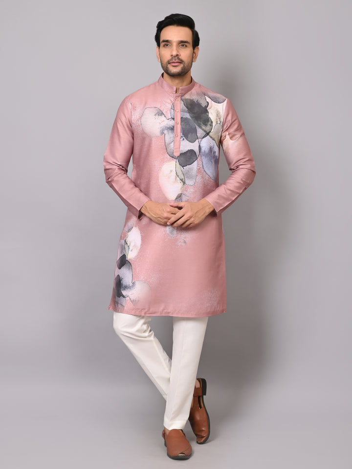 Digital Print Peach Kurta Set - KM40077-107