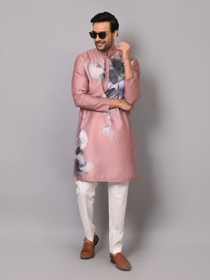 Digital Print Peach Kurta Set - KM40077-107