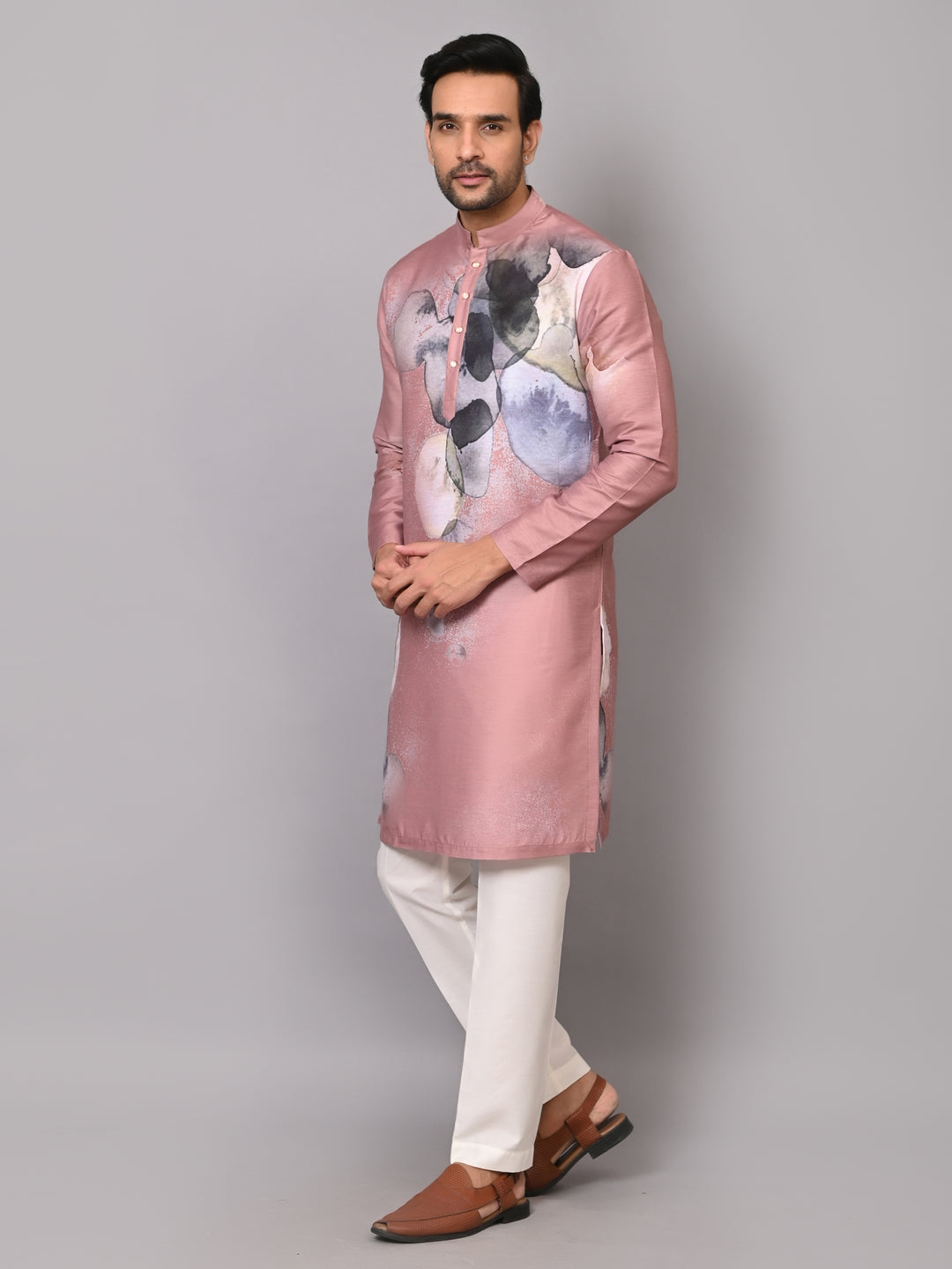 Digital Print Peach Kurta Set - KM40077-107